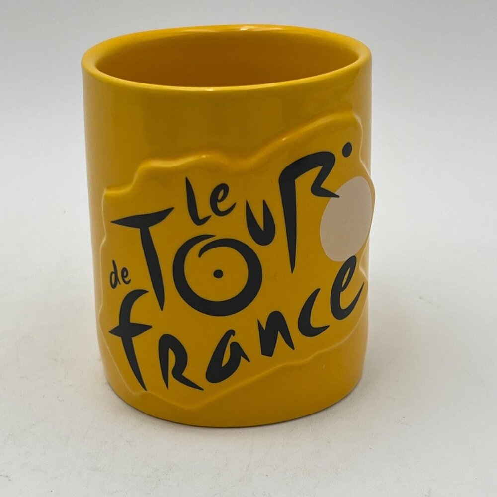 Tour De France Embossed Yellow Ceramic Coffee Mug